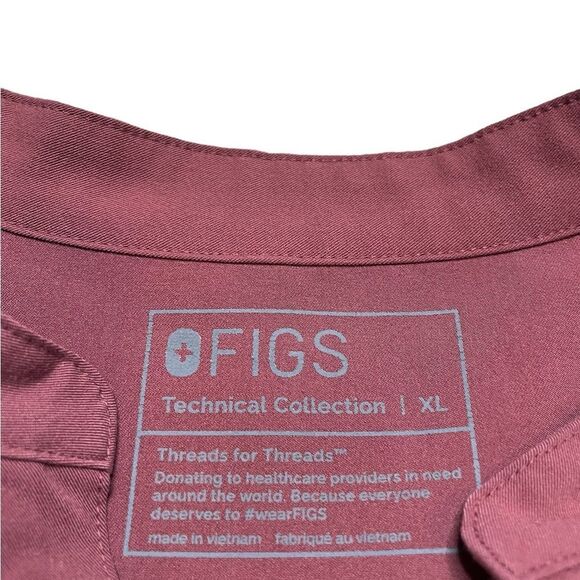 FIGS Dark Cherry Rafaela Scrub Top - Picture 8 of 8